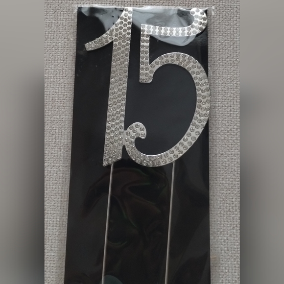 15 Cake Topper Number 15 Crystal Rhinestones 15th Cake Decoration Birthday - Picture 6 of 7